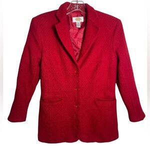 Talbots blazer size 4 pure wool 100% wool classic red jacket‎ blazer & pockets